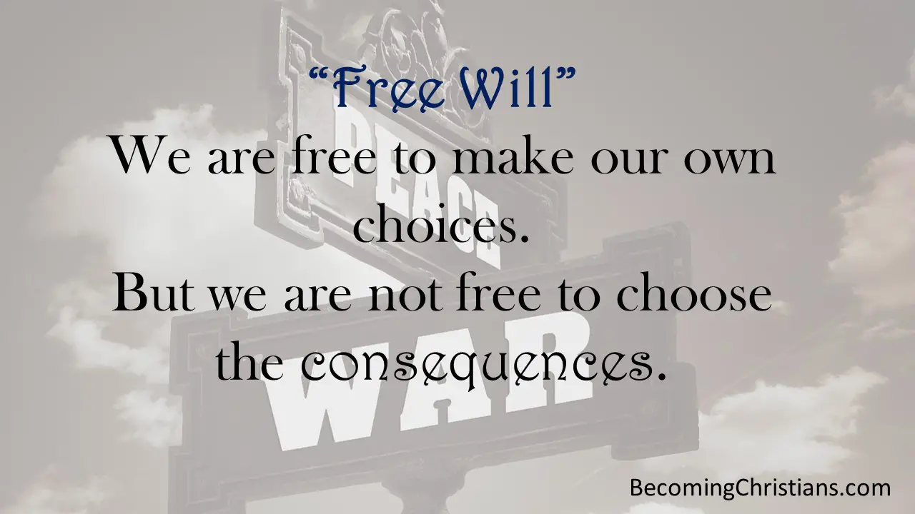 We are free to make our own choices. But we are not free to choose the consequences.