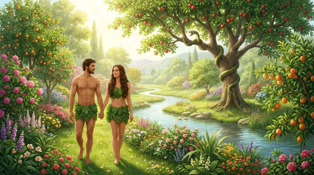 adam and eve in the garden of eden