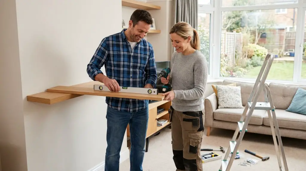 husband and wife helping each other