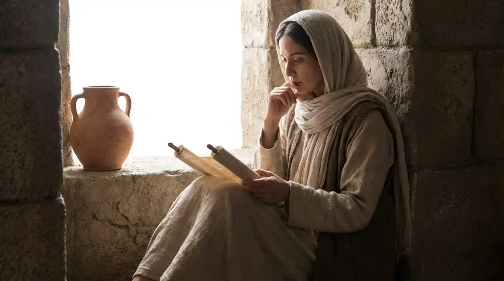 women reading the scripture in the ancient times