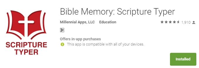Bible Memory Scripture Typer Mobile App