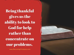 It gives us the ability to look into God for help rather than concentrate on our problems which makes us anxious.