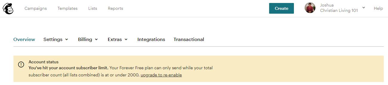 mailchimp message