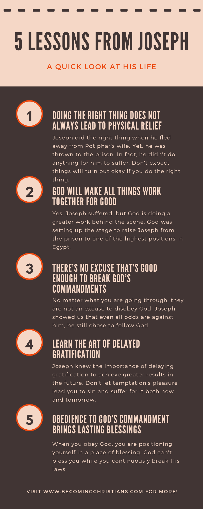 5 Lessons from the life of Joseph from the Bible (infographic)