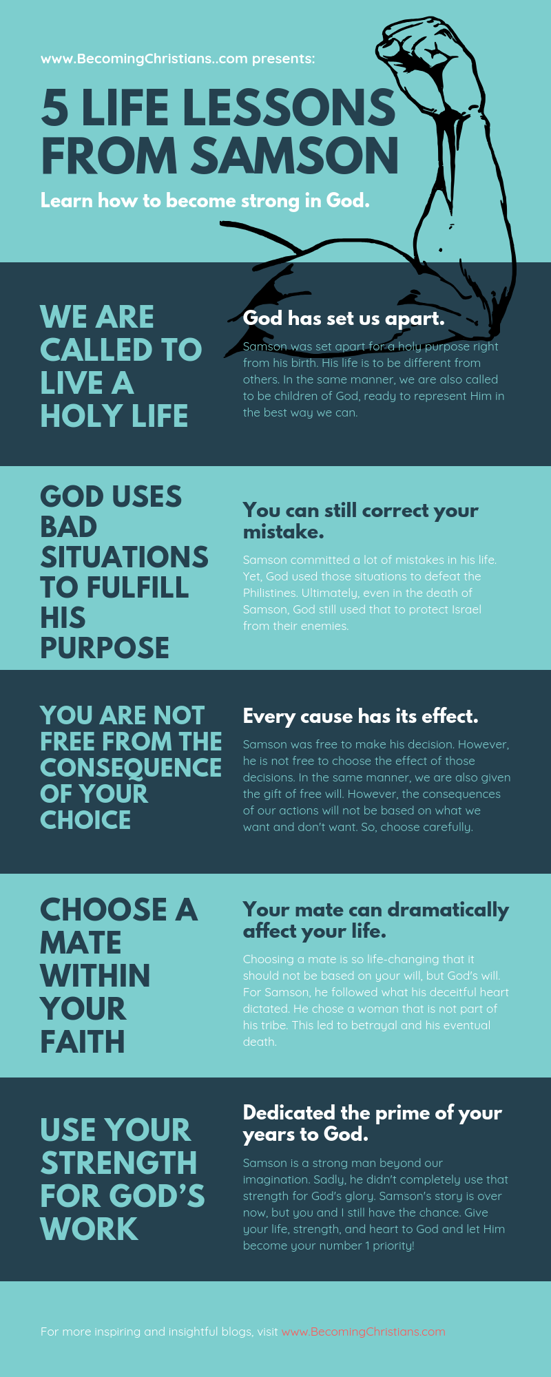 Life Lessons from Samson infographics