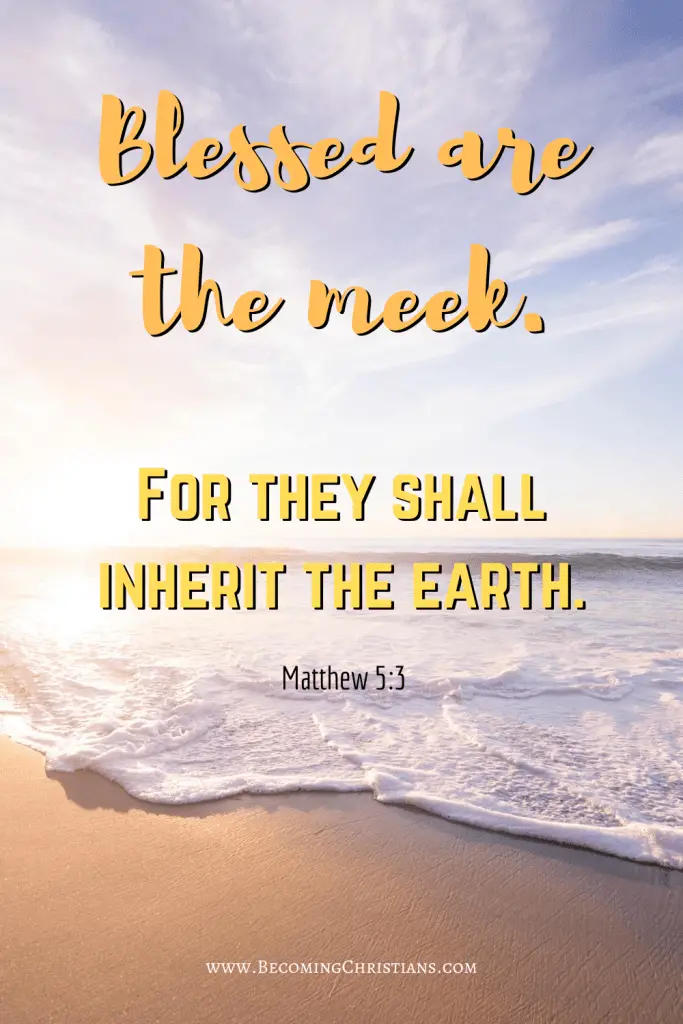Matthew 5:3 Blessed are the meek, For they shall inherit the earth.