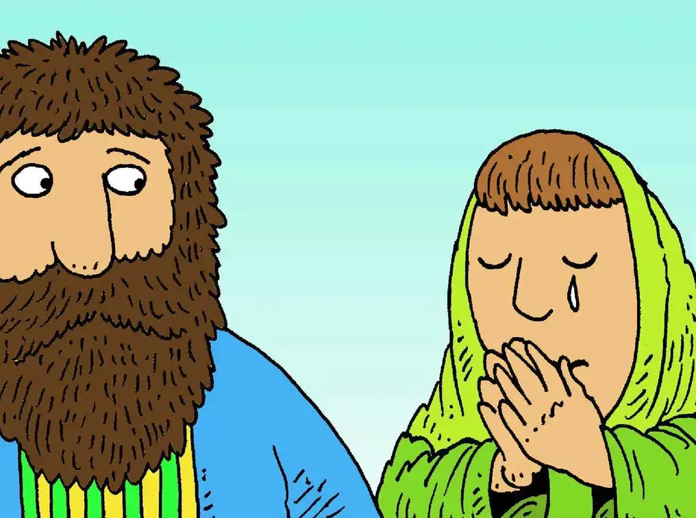 Hannah praying to God for a child.