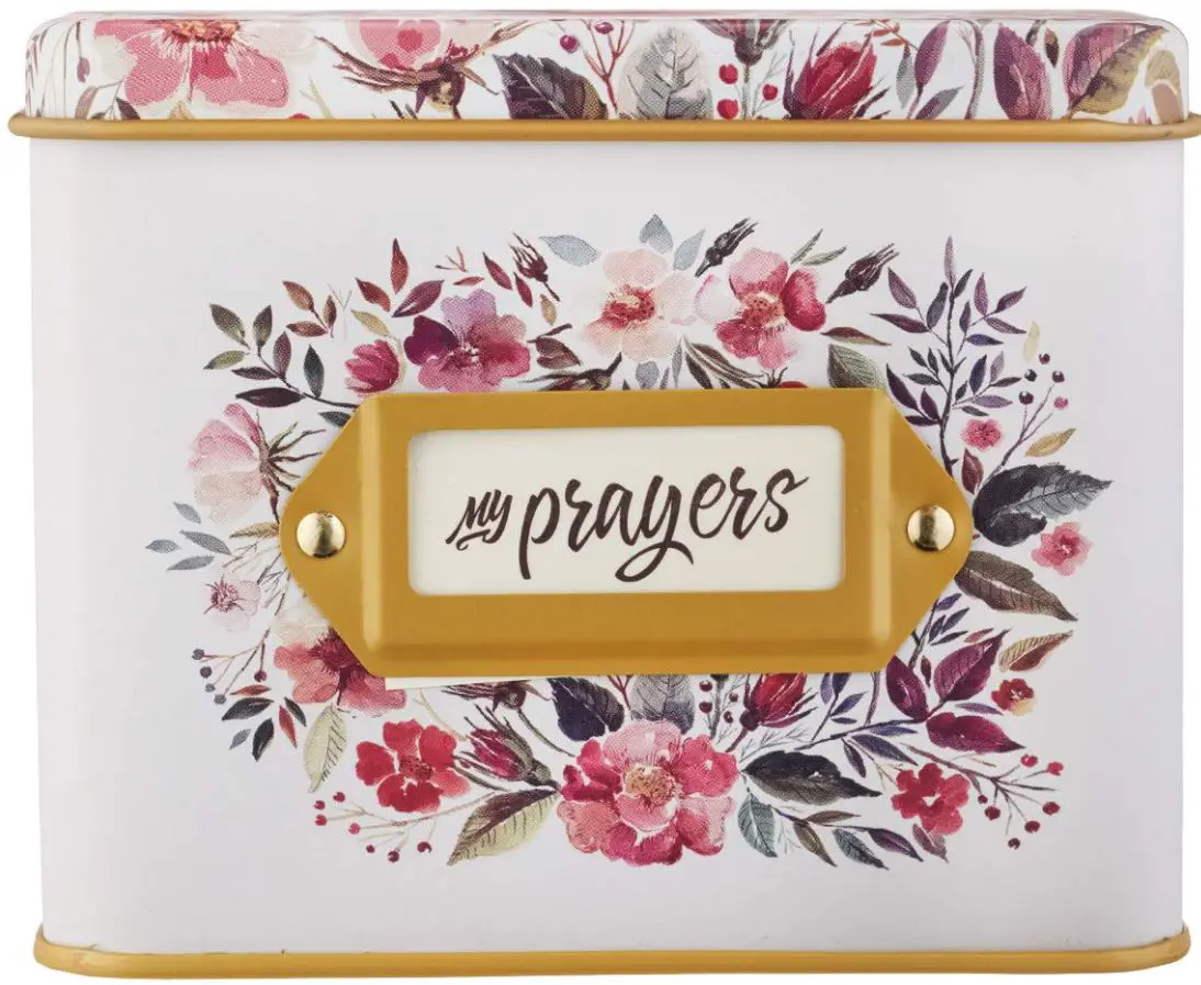 Christian Art Gifts Prayer Cards In Tin | My Prayers – 50 Double Sided Cards | Bible Verse Encouraging Gift for Women