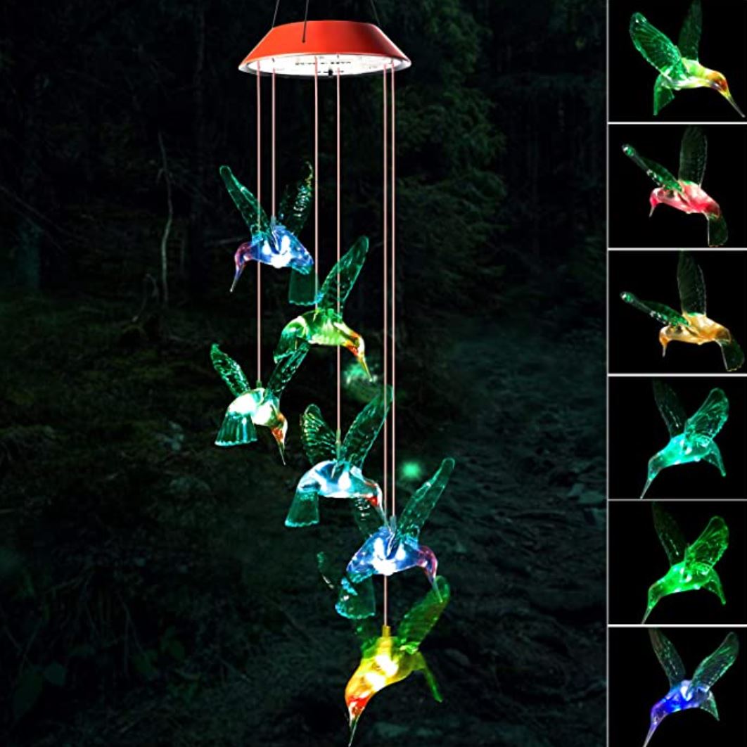 Wind Chime, Hummingbird Wind Chimes Outdoo, gifts for mom, hummingbird wind chime, solar wind chimes,mom gifts,birthday gifts for mom,grandma gifts,gardening gift,plastic hangers,outdoor decor