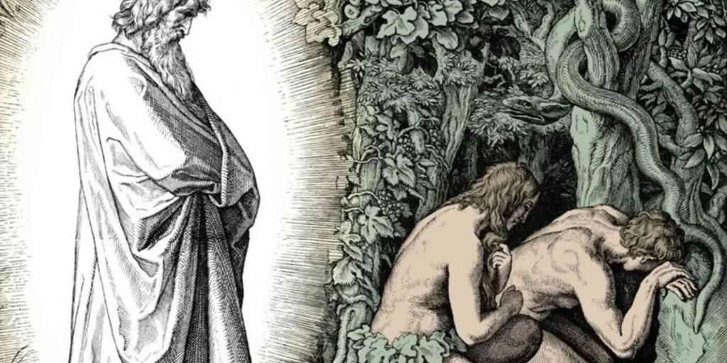 Adam and eve hiding from God