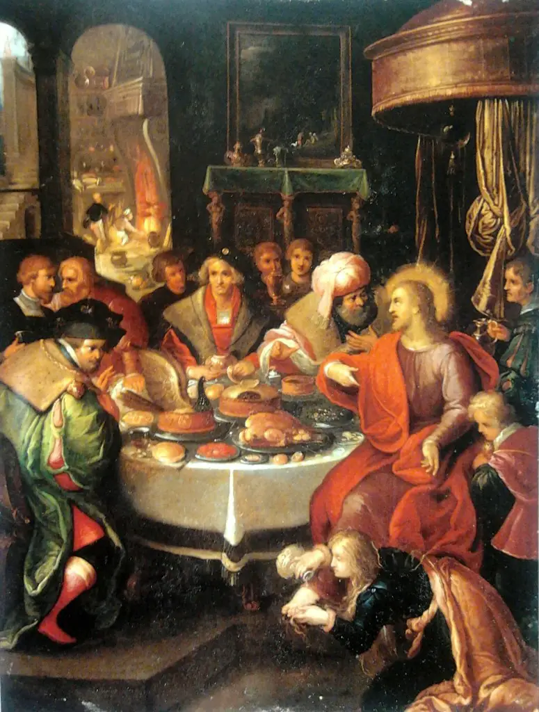 The eating of the meal of Jesus in the house of Simon.