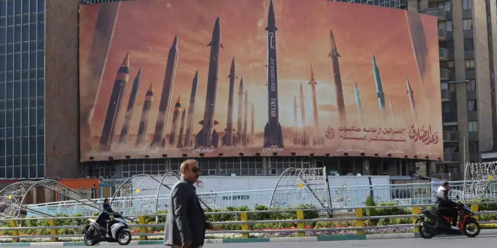 Iran showing ballistic missiles