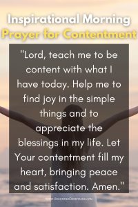 Inspirational Morning Prayers for contentment