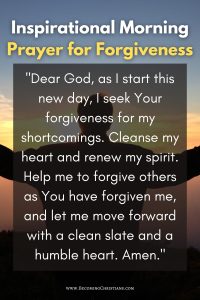 Inspirational Morning Prayers for forgiveness