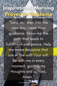 Inspirational Morning Prayers for guidance