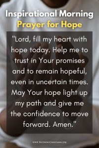 Inspirational Morning Prayers for hope