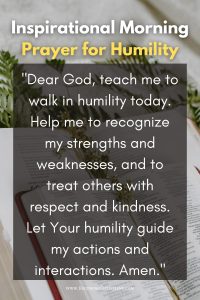 Inspirational Morning Prayers for humility