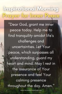 Inspirational Morning Prayers for inner peace