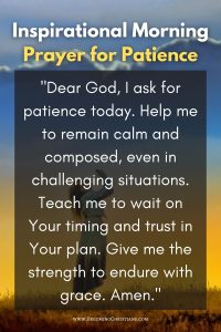 Inspirational Morning Prayers for patience