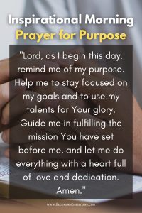 Inspirational Morning Prayers for purpose