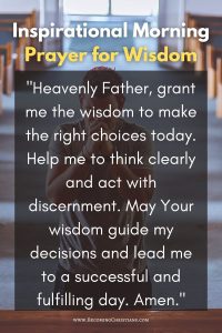 Inspirational Morning Prayers for wisdom