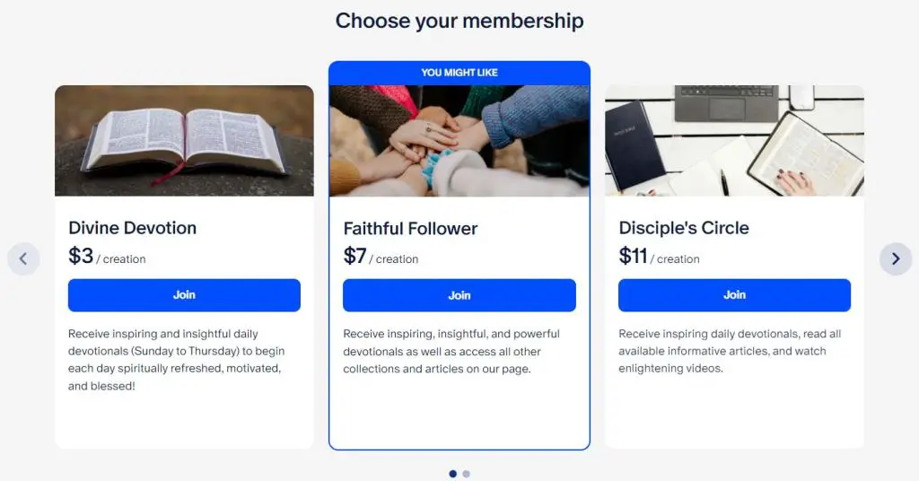 choose your patreon membership