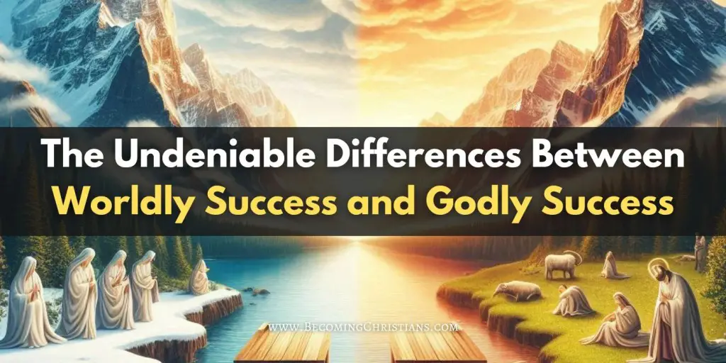 an image that I can use as a featured image for my blog about the difference between worldly success and godly success.