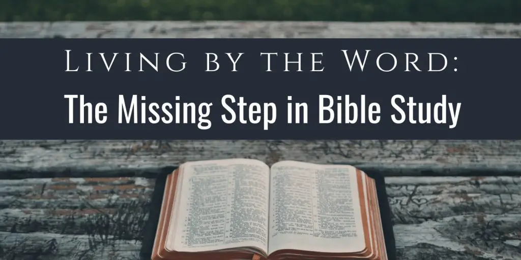 Living by the Word The Missing Step in Bible Study blog image