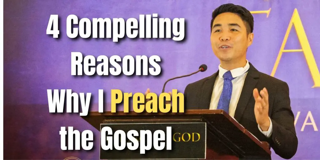 a picture of joshua infantado preaching from a stage with a text overlay that says 4 Compelling Reasons Why I Preach the Gospel blog image