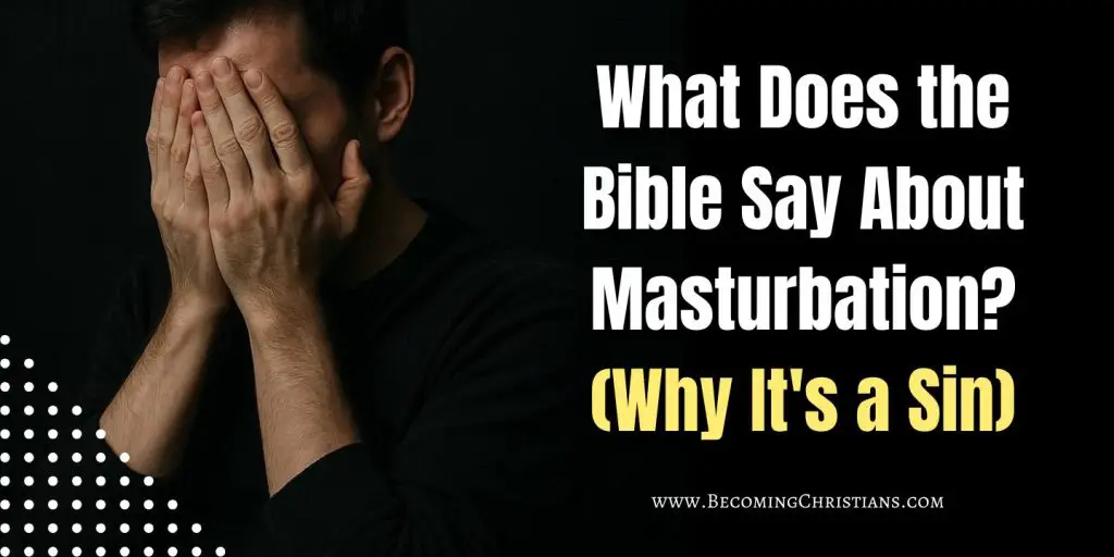 Image depicting a question about biblical perspectives on masturbation, with text highlighting various interpretations.