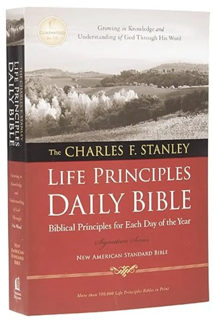 NASB, The Charles F. Stanley Life Principles Daily Bible, Paperback, 1995 Text Holy Bible, New American Standard Bible