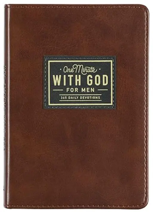 One Minute with God for Men 365 Devotions, Brown Faux Leather Flexcover