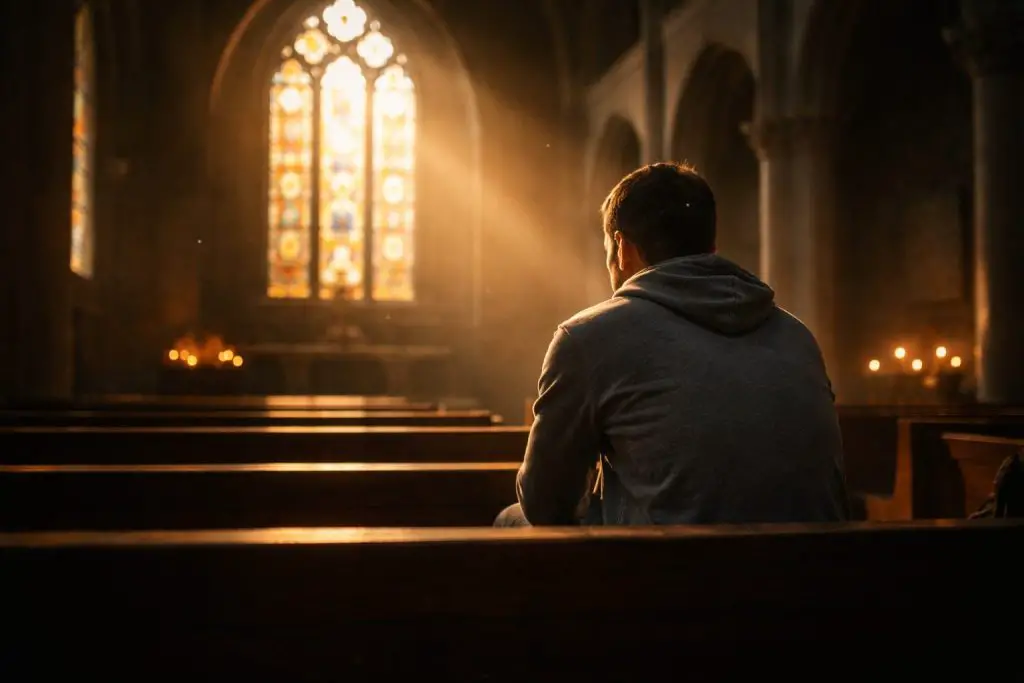 Quiet reflection in the church