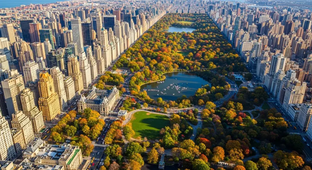 aerial image of the central park in new york city