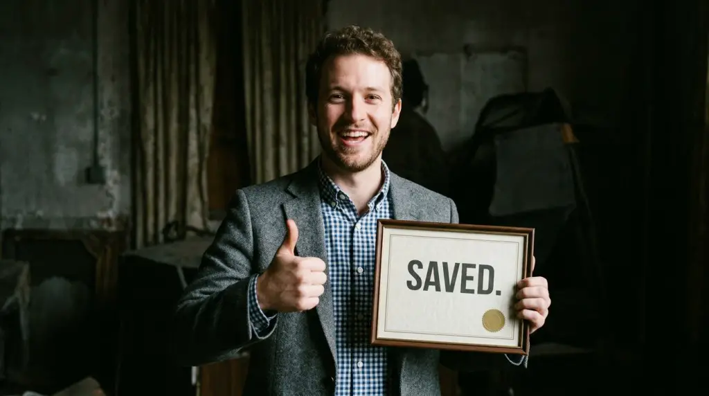 man showing once saved always saved doctrine