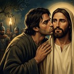 Judas kissing jesus betraying him