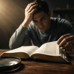 a man who has a problem reading the bible