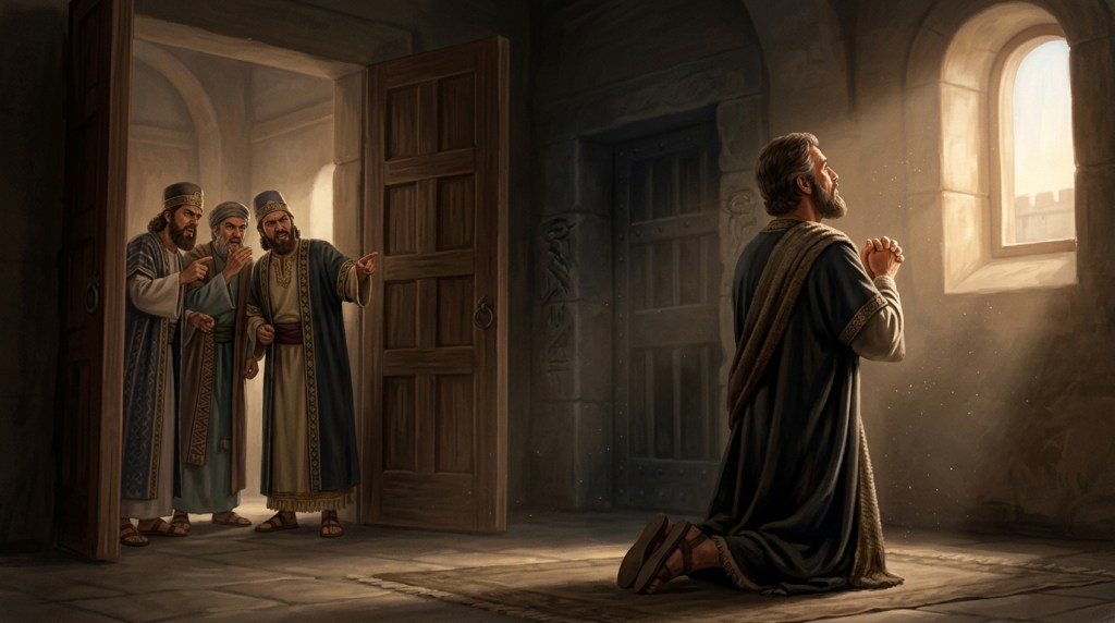 daniel praying while others are not and angry
